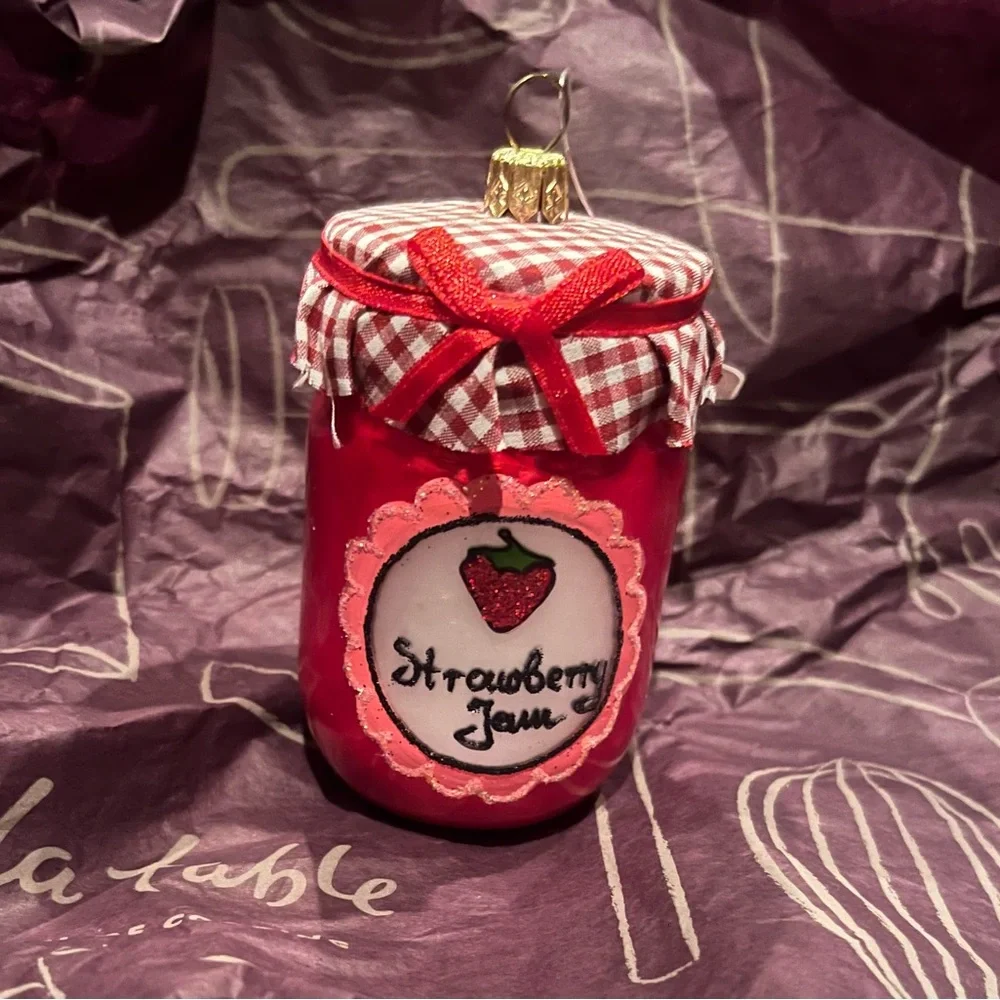 Red Strawberry Jam Glass Ornament